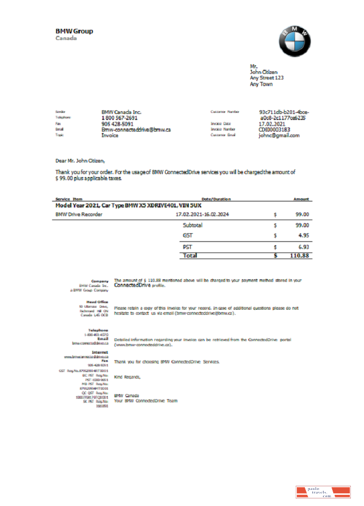 USA BMW invoice (2) PSD template